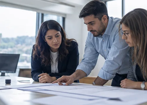 Equipo de profesionales trabajando en conjunto